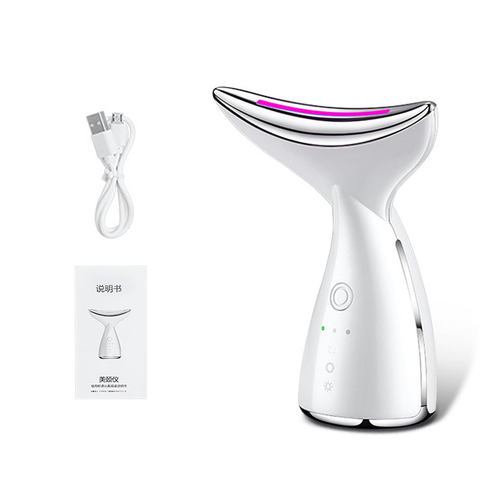 EMS Microcurrent Face & Neck Lifting Device - LED Photon Therapy Anti-Aging Skin Tightening Tool