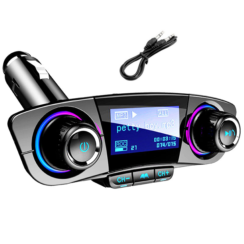 Bluetooth FM Transmitter Car Charger - Wireless Radio Adapter with USB Port