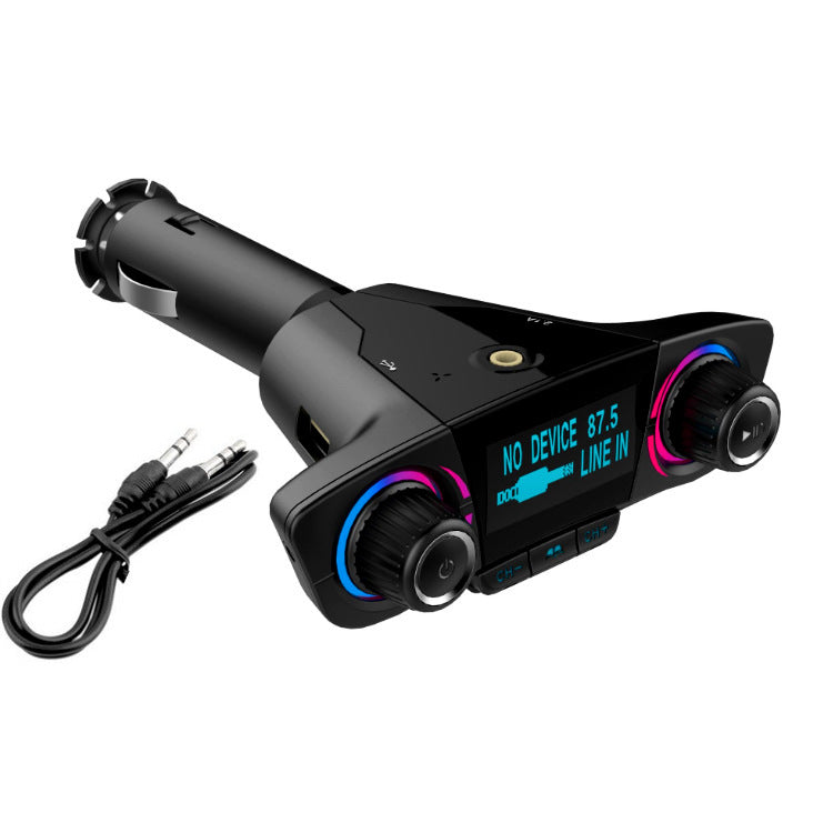 Bluetooth FM Transmitter Car Charger - Wireless Radio Adapter with USB Port