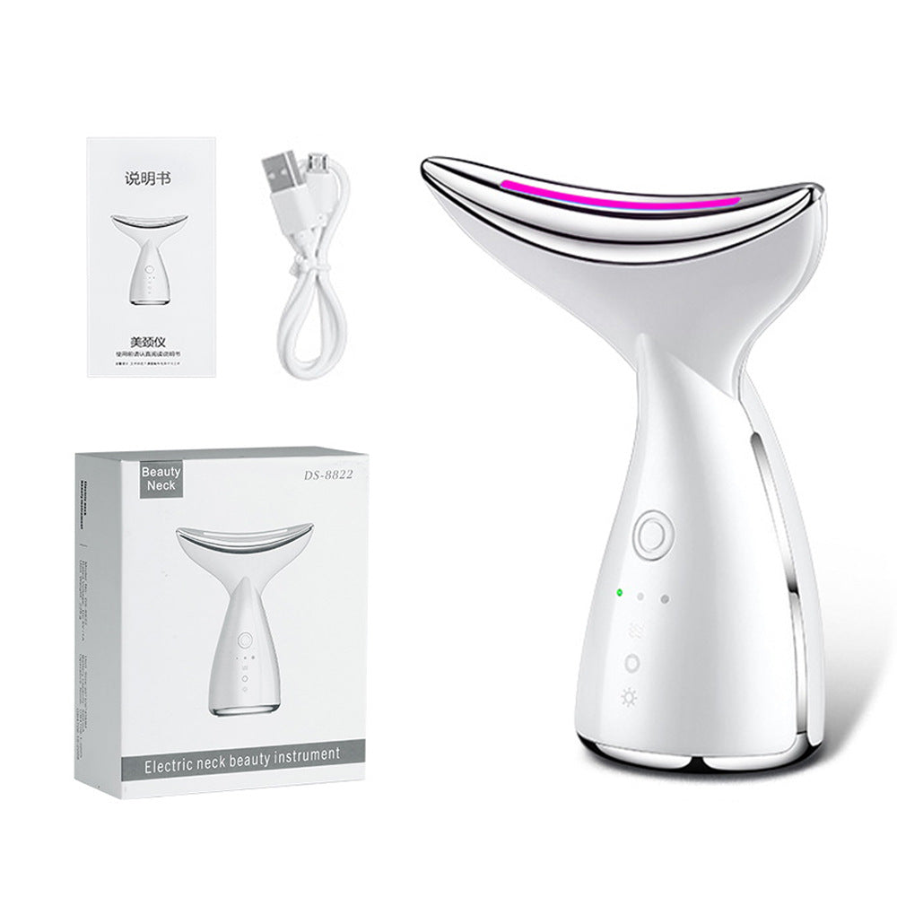 EMS Microcurrent Face & Neck Lifting Device - LED Photon Therapy Anti-Aging Skin Tightening Tool