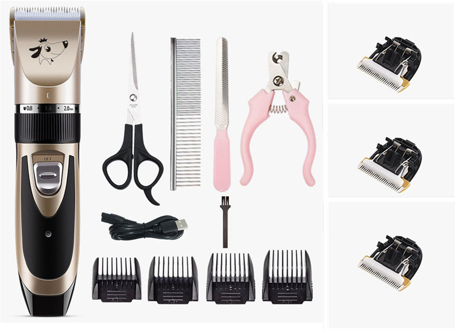Professional Pet Grooming Clippers - USB Rechargeable Low Noise Hair Trimmer Kit