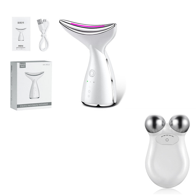 EMS Microcurrent Face & Neck Lifting Device - LED Photon Therapy Anti-Aging Skin Tightening Tool