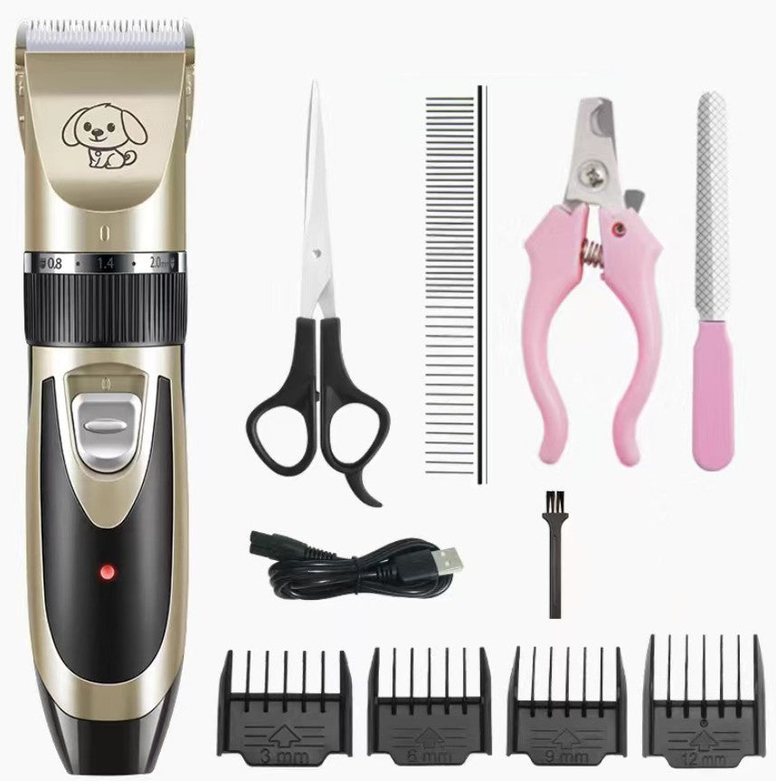 Professional Pet Grooming Clippers - USB Rechargeable Low Noise Hair Trimmer Kit