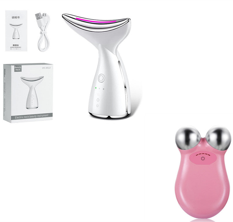 EMS Microcurrent Face & Neck Lifting Device - LED Photon Therapy Anti-Aging Skin Tightening Tool