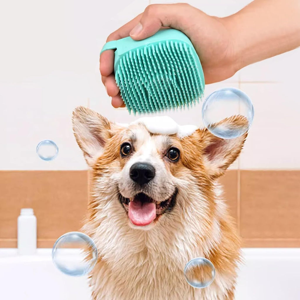 7pcs Pet Grooming Kit, Self-Cleaning Brush Shedding Kit With Nail Clipper, Flea Comb, Shampoo Bath Brush, Finger Toothbrush